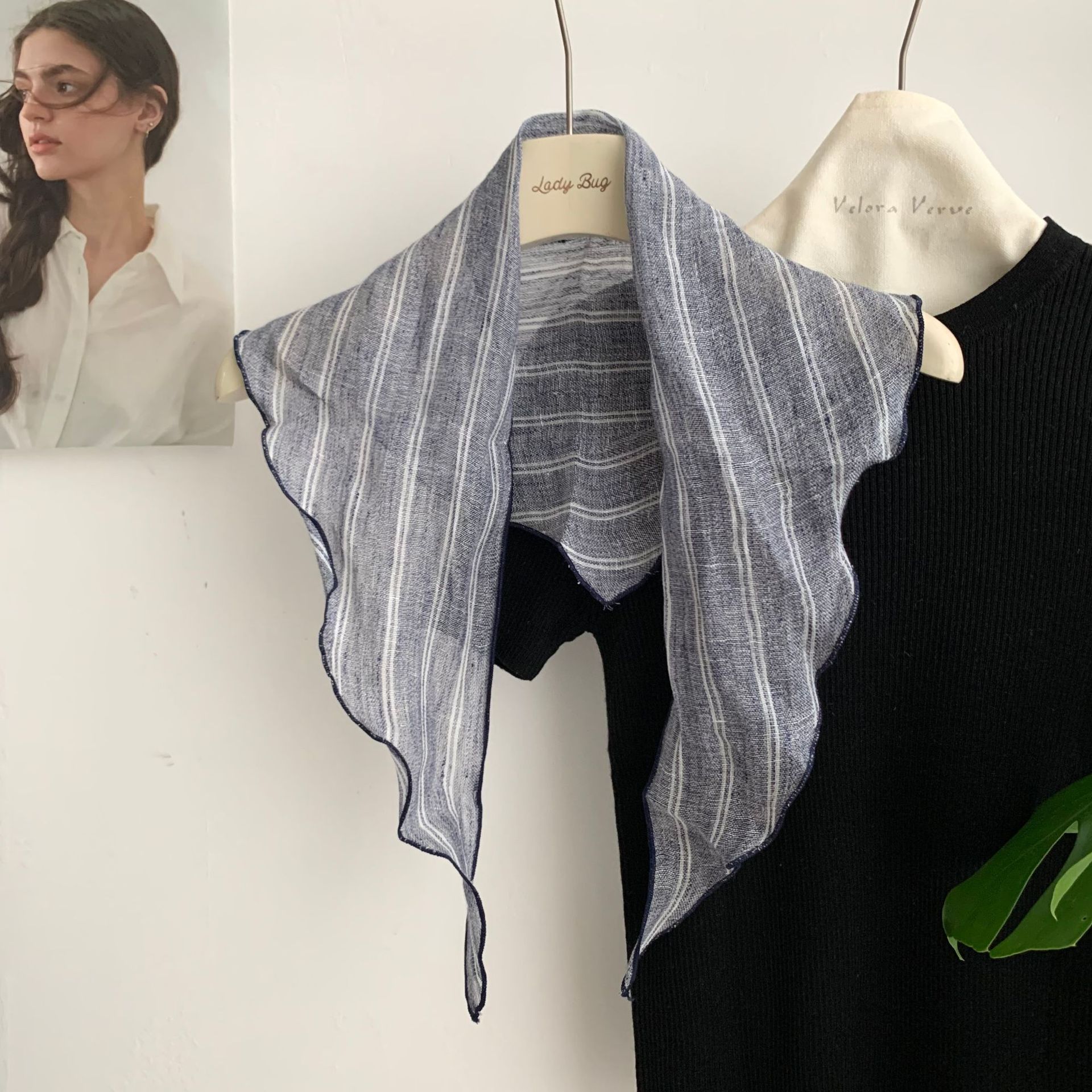 SKU-17 데님 블루 와이드 스트라이프