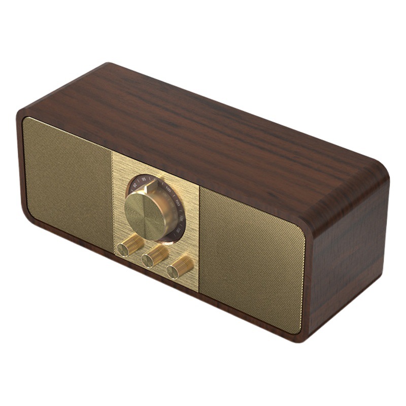 Fábrica JY82 retro bluetooth altavoz escritorio doble tirón fm retro radio inalámbrico tarjeta de audio altavoz de madera