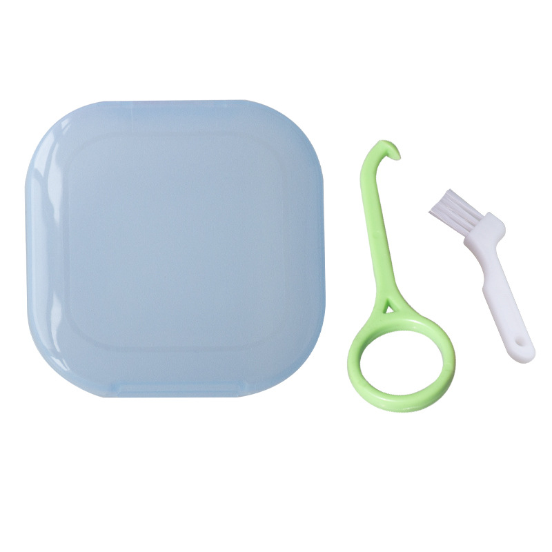 Caja de retención dental Caja de almacenamiento de brackets portátil Caja de retención de brackets extractor de cepillo Caja de almacenamiento de brackets transparente
