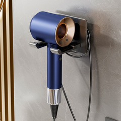 Hair dryer storage rack without punching wall-mounted self-adhesive wire-wrapped hair dryer bracket bathroom hair dryer storage hanging rack