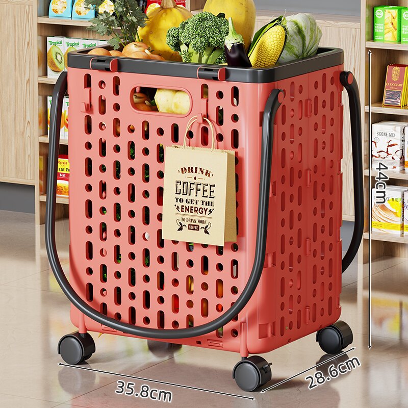 Carrito de Compras Plegable Portátil de PP de Alta Resistencia, Silencioso, para Hogar y Supermercado image 16