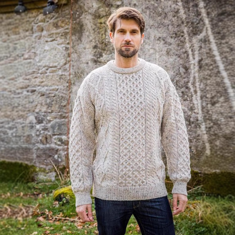 Men's Sweater High-end Retro Knitted Sweater 2025 New Cross-border Foreign Trade Men's Winter All-match Aran Sweater