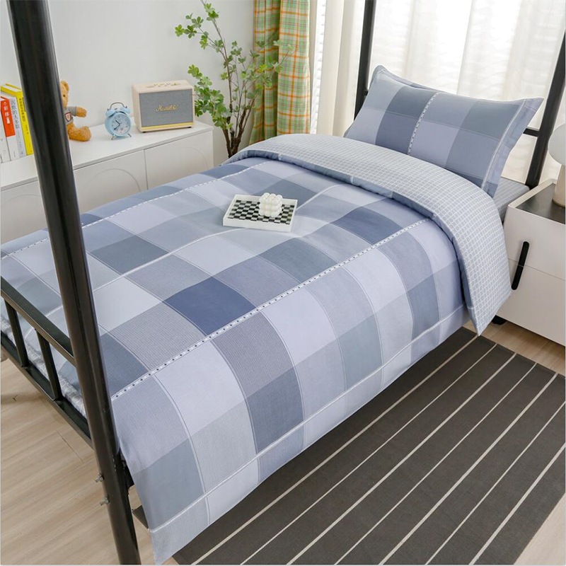 Juego de algodón de tres piezas para dormitorio de estudiantes, juego de seis piezas de algodón puro, funda de edredón, litera, kit de dormitorio, compra al por mayor