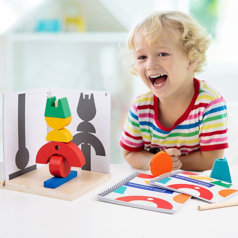 Perspectiva de proyección tridimensional para niños 3D bloques de construcción de espacio entrenamiento de pensamiento lógico matemáticas juguetes educativos