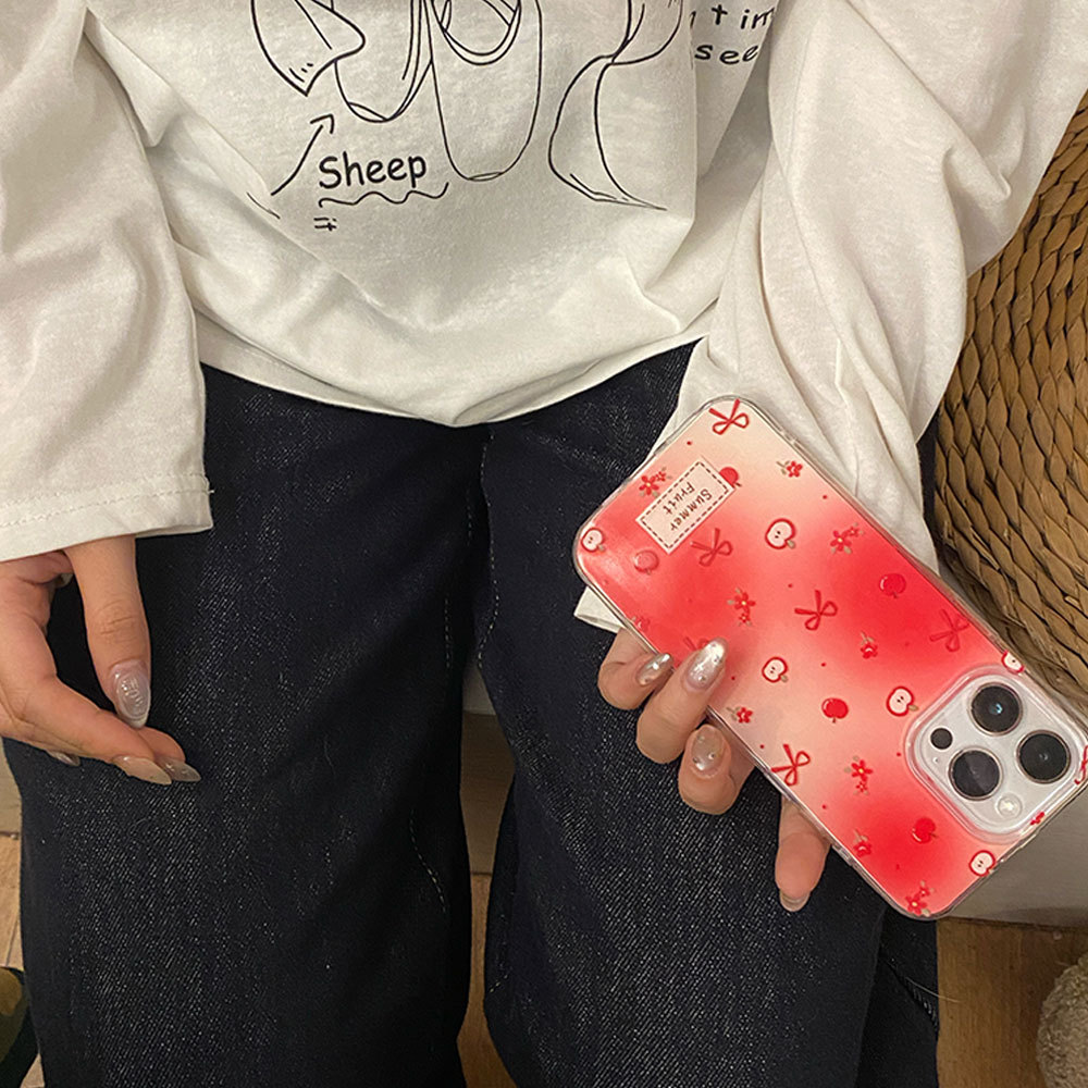 Bowknot Protective Case For Iphone 15 Pro Creative Red Imd Cover_voghion.com