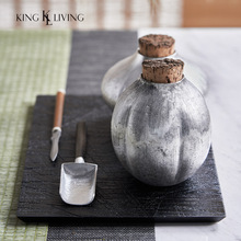 DECO家居新中式刷銀陶瓷茶葉罐樣板房間茶具用品茶室茶桌裝飾罐子