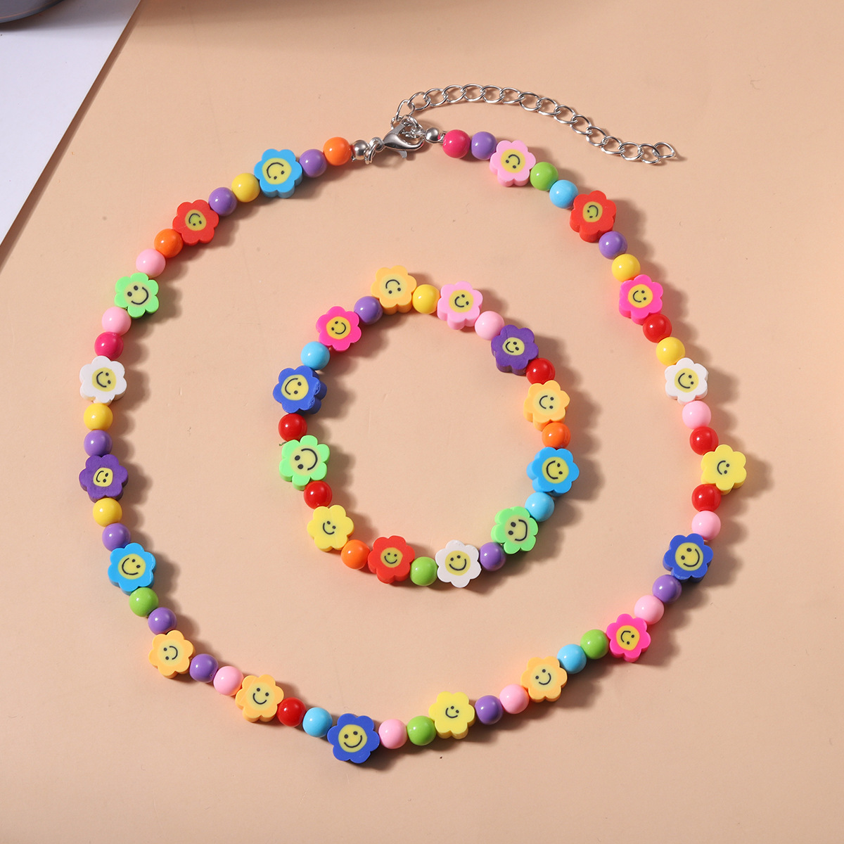 New Handmade Beaded Creative Design Colorful Cute Fruit Resin Necklace Bracelet Setpicture2