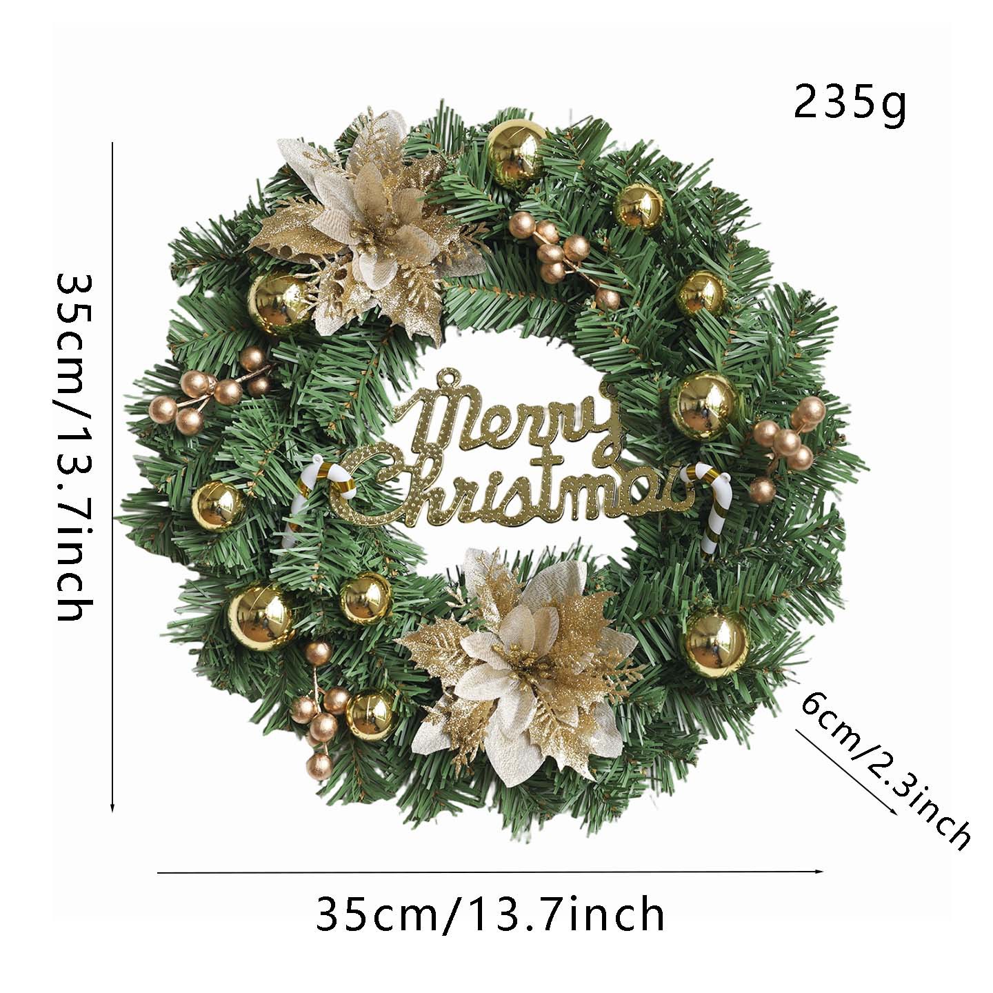 Guirlanda de Navidad colgar flores de simulación de Navidad decoración guirlanda de flores decorativas para el hogar colgantes de caña guirlanda de pino
