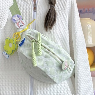 Cute Lightweight Niche Crossbody Waist Bag Japanese Style Ins Fresh Simple All-Match Small Bag Women's Mori Style Girls' Chest Bag