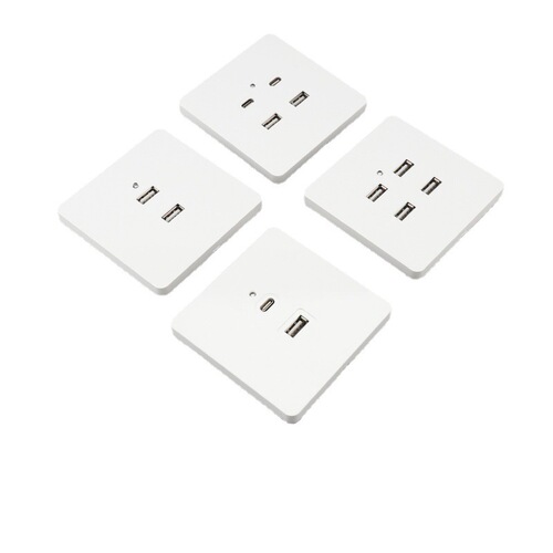 Exposed USB socket construction site dormitory low voltage 36V to 5V four-hole 86 type Type-c fast charging USB socket panel