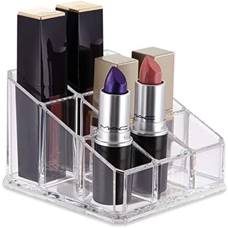 Transparent Nine-Square Grids 9-Grids Lipstick Lipstick Lip Gloss Shelf Desktop Ins Girly Heart Lipstick Storage Box Multi-Grids