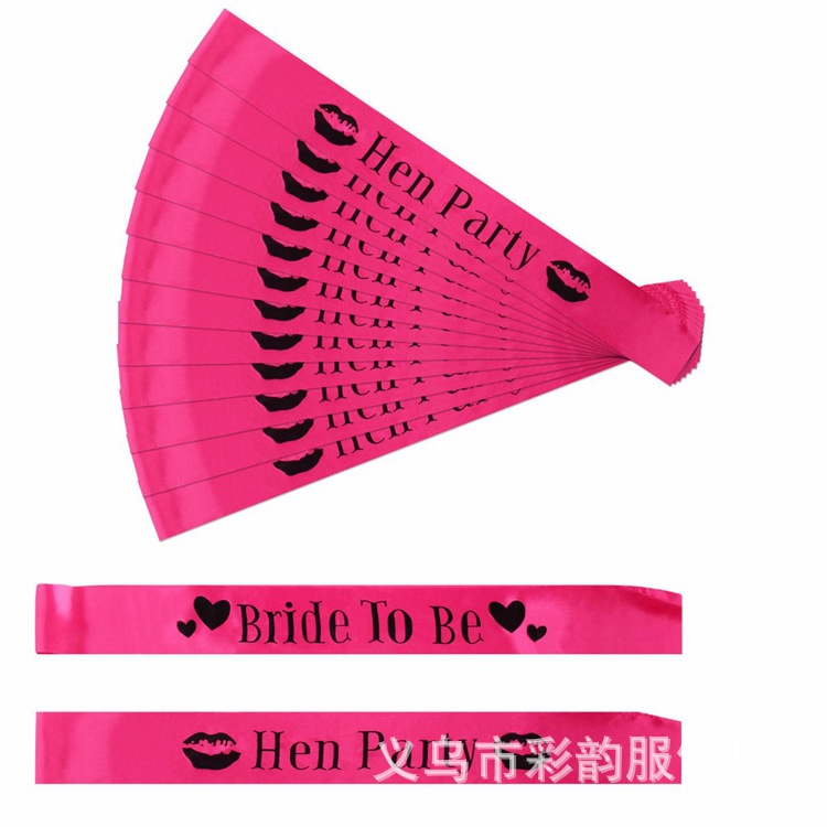 Suministro de todo tipo de correa de cortesía de tela de seda, correa de hombro de fiesta de cumpleaños, correa de escuela de graduación de Hen Parly