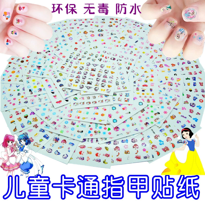 Ins Экологичные милые детские наклейки для ногтей животные кошка принцесса принц Детские Мультяшные игрушки для дизайна ногтей наклейки