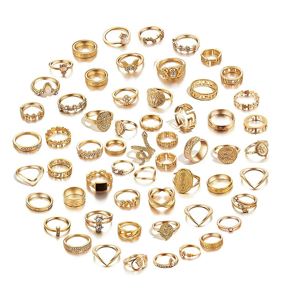 Nuevo anillo de traje transfronterizo europeo y americano NUEVA combinación de 58 piezas conjunto B anillo combinación DIY traje de fábrica al por mayor