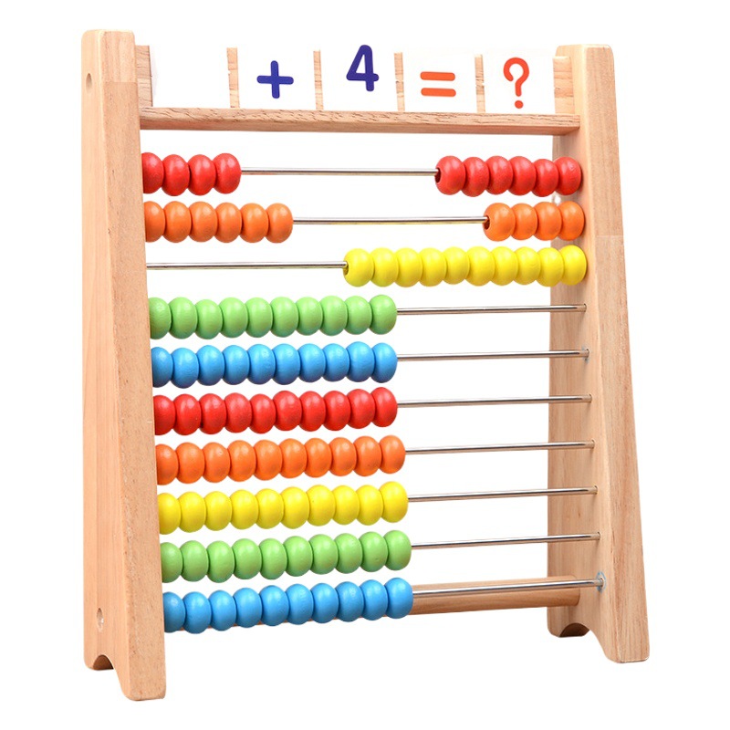 Estante de computación infantil Escuela primaria Abacus de primer grado Matemáticas Ayudas para la enseñanza Jardín de infantes Montessori Artacto aritmético Adición y sustracción Abacus