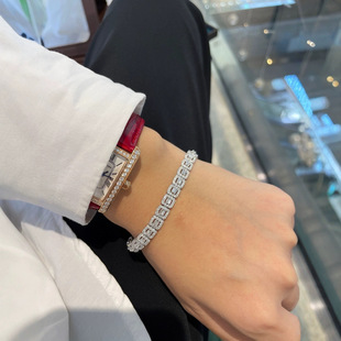Natural diamond fashion retro diamond square design diamond lady couple bracelet cross-border foreign trade wholesale 18k
