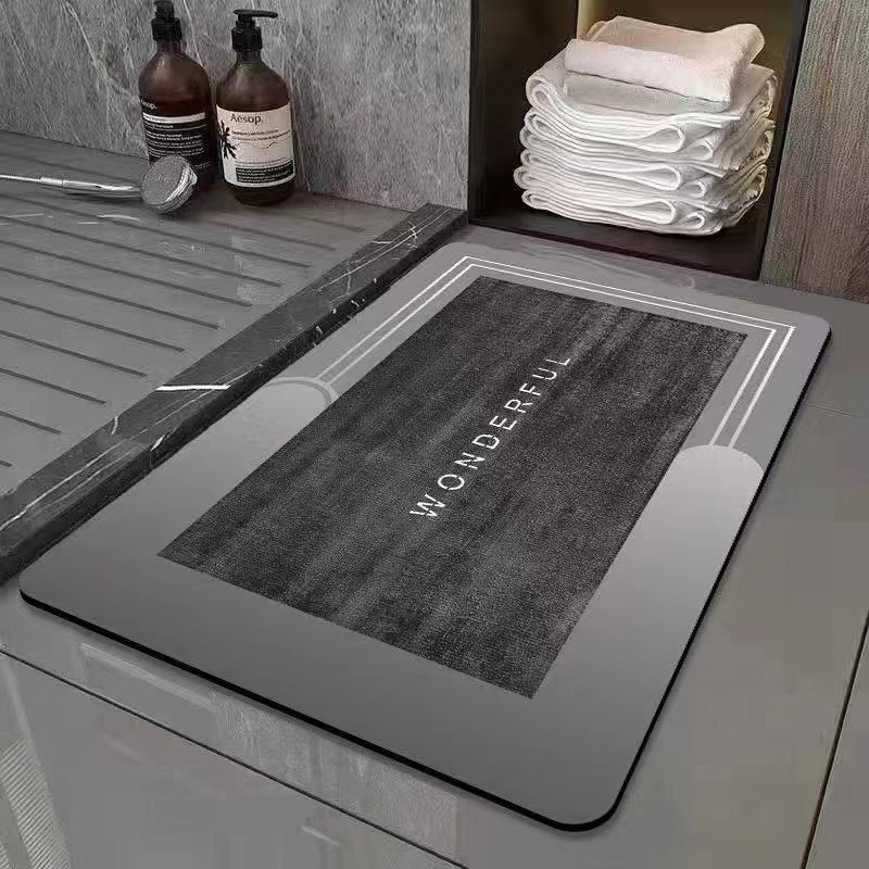 Alfombrilla de baño de tierra de diatomeas antideslizante para dropshipping transfronterizo Temu, alfombrilla de suelo para baño, alfombrilla de inodoro absorbente de agua de secado rápido, alfombrilla para puerta.