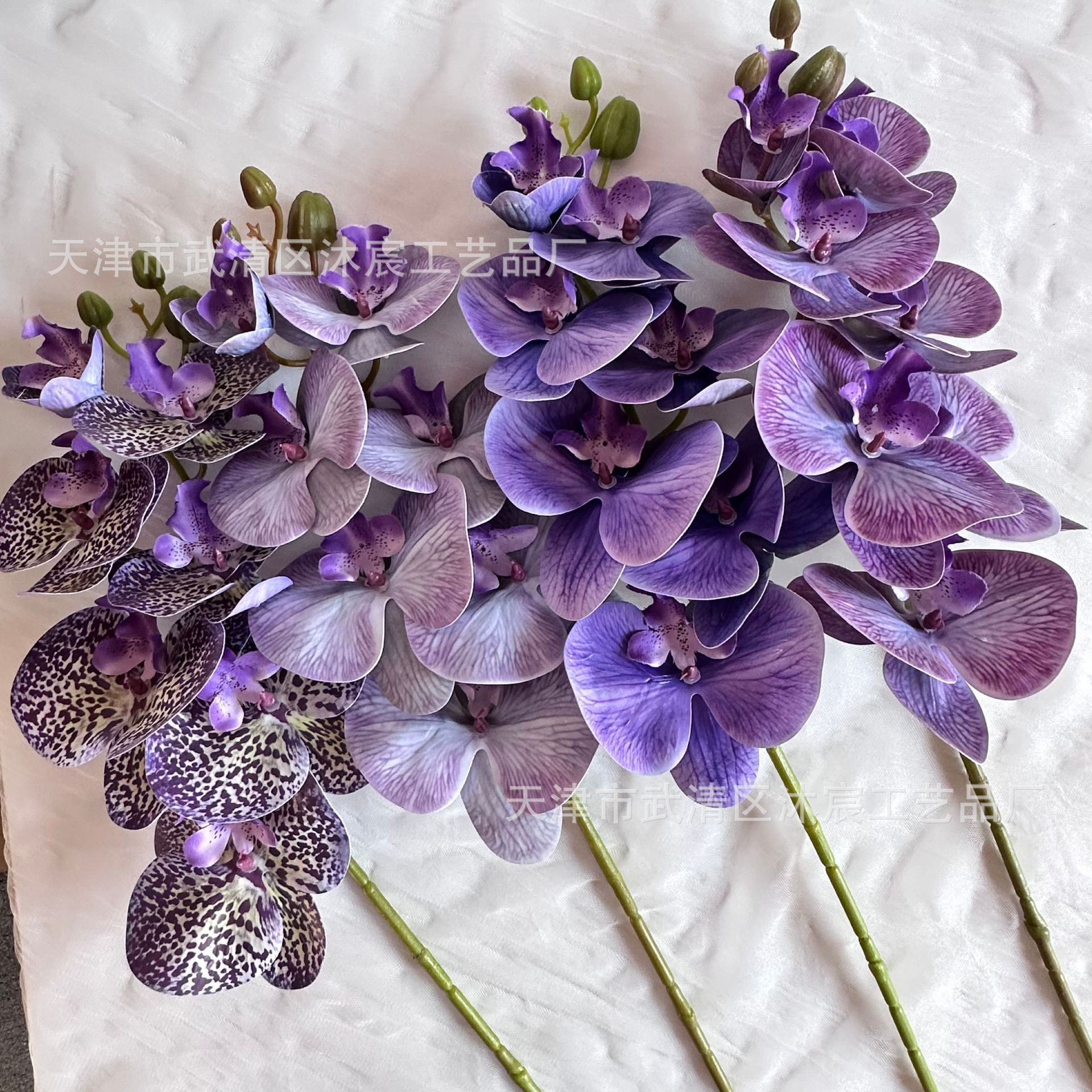3D 7-cabeza Phalaenopsis mano-sensación de película Phalaenopsis venta al por mayor boda hogar decoración floral tiro flor material