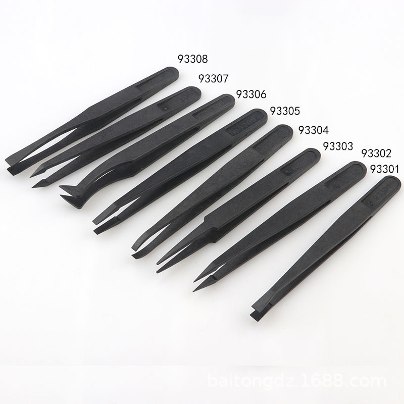 455001 702弹性碳纤维防静电净化塑胶新料防静电镊子 塑胶镊子