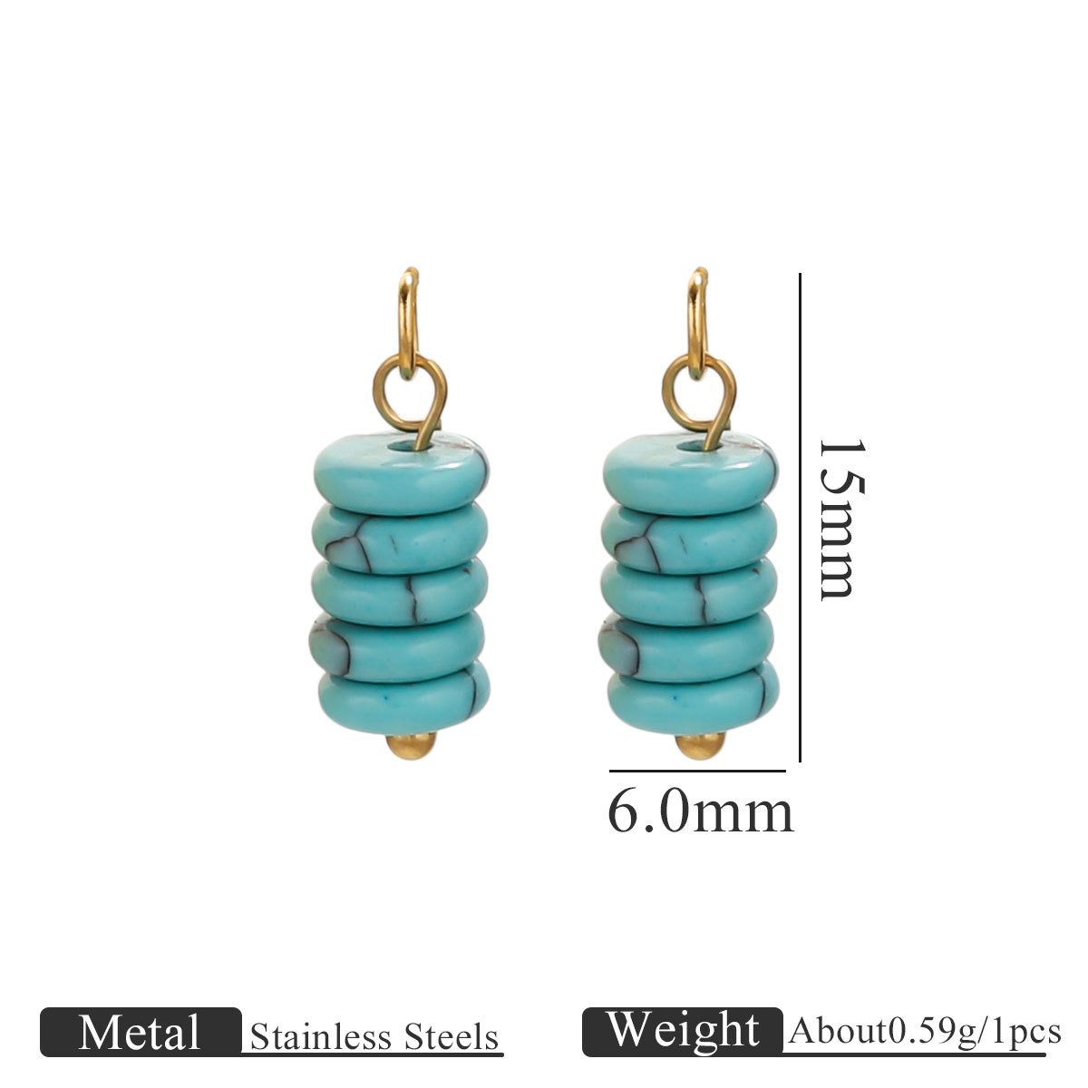 Acero inoxidable ojo de tigre piedra piedra natural perlas DIY joyería hecha a mano cuentas pendientes pulseras accesorios