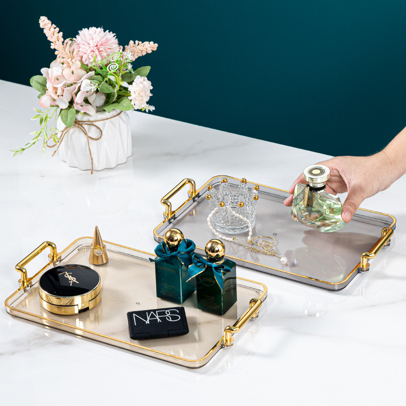 Bandeja exquisita de gama alta de alto grado salón de belleza hogar especial bandeja de taza de té taza de lujo bandeja de té bandeja de exhibición de vidrio de vino
