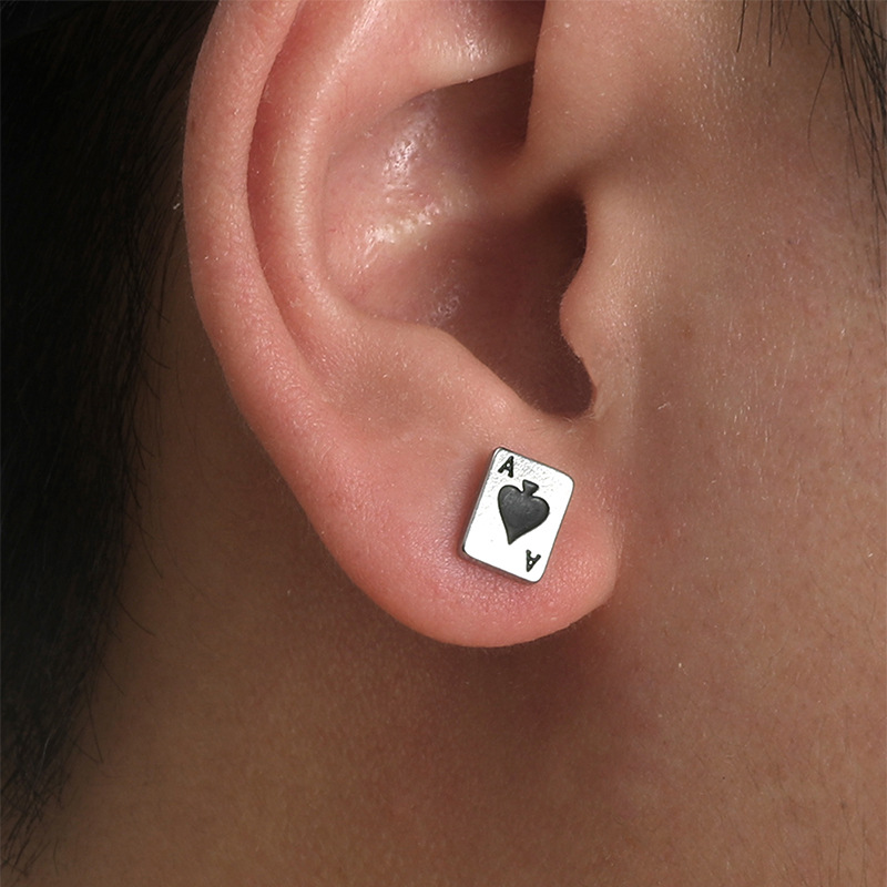Retro Geometric Stainless Steel No Inlaid Earrings Ear Studs display picture 5