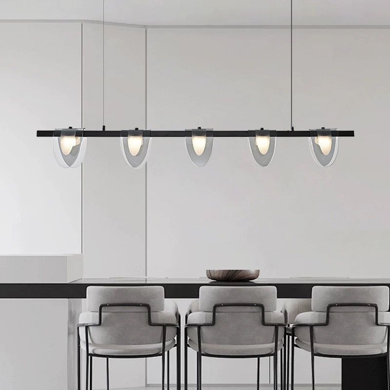 Lámpara de restaurante minimalista italiana bar moderno minimalista isla de mesa de mesa de vidrio de diseño de alta gama nórdica lámpara de lámpara