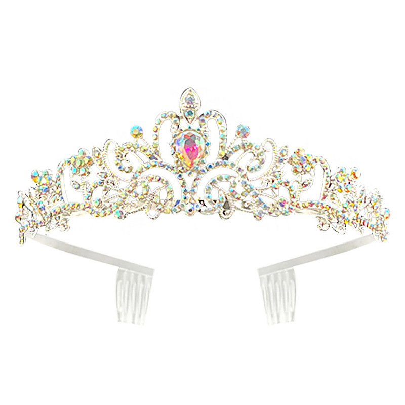 Corona de novia, tiara de metal para cumpleaños, accesorio para el cabello de reina, diadema para graduación, accesorio para el cabello en oro rosa
