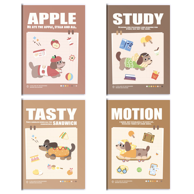 Todas las series lindas mangas de goma para animales pequeños b5 ins estudiantes de alto valor A5 cuaderno de línea horizontal engrosado dibujos animados lindos