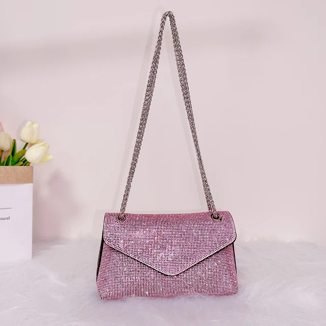2024 Mini bolso de diamantes de imitación Guangzhou Trend Cross-border Foreign Trade Chain Ropa de cena con estilo bolso de tarjeta de cambio bolso de mensajero