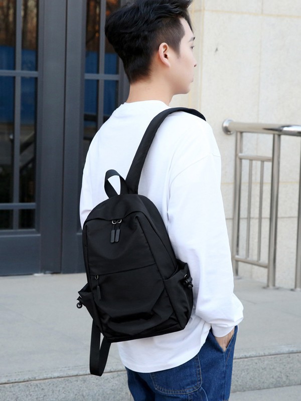 Mini Backpack Men's and Women's Couple's Small Backpack Simple High-Value Schoolbag Pleated Small Backpack Can Put Water Cup