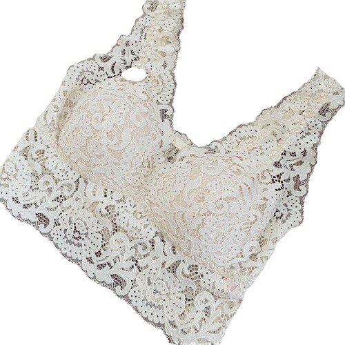 Full Lace Beauty Backless Bra Top with Mesh Deep V Breathable Backless Bralette for Lazy One-Piece Cup Bralette for Women 21270