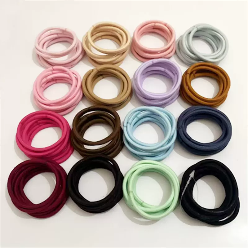 跨境日韩流行加粗发圈尼绒彩色橡皮筋不伤发扎头发头绳运动发绳