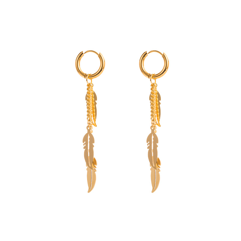 Fashion Heart Shape Titanium Steel Plating Drop Earrings 1 Pair