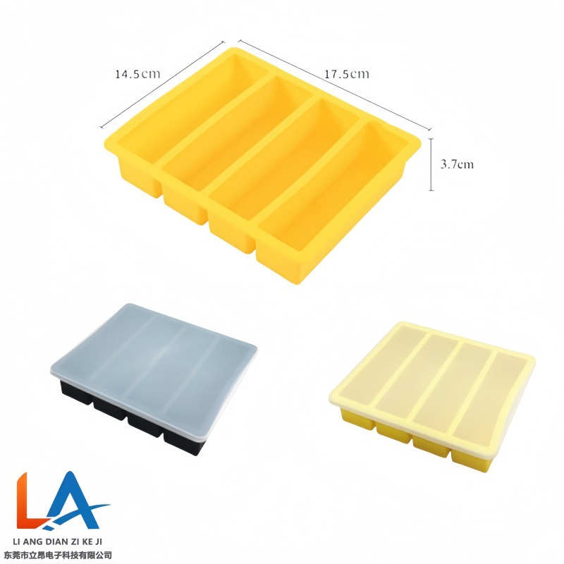 Spot Silicone butter pallet mold 4 4 consecutive strip ice grid 4 Cavity Silicone Ice Tray