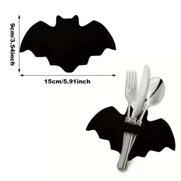 フェルトコウモリ食事マットハロウィーンテーブルマットブラックコウモリ滑り止め耐熱食器マットパーティーテーブルデコレーション用品|undefined