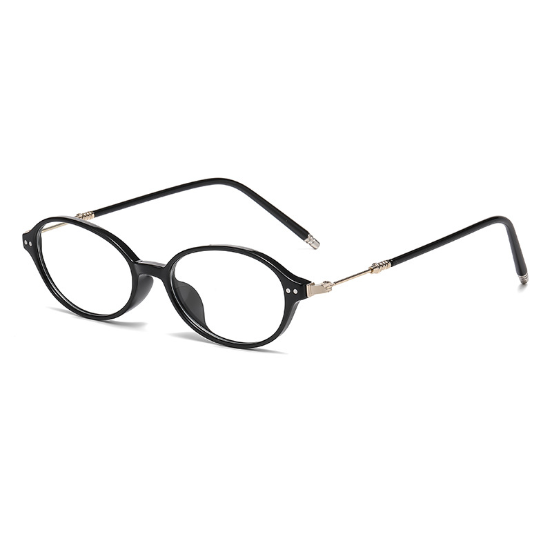 Gfas de miopía de color de luz japonesa y coreana de marco elíptico pequeño temperamento literario marco de gafas de miopía anti-luz azul transfronterizas