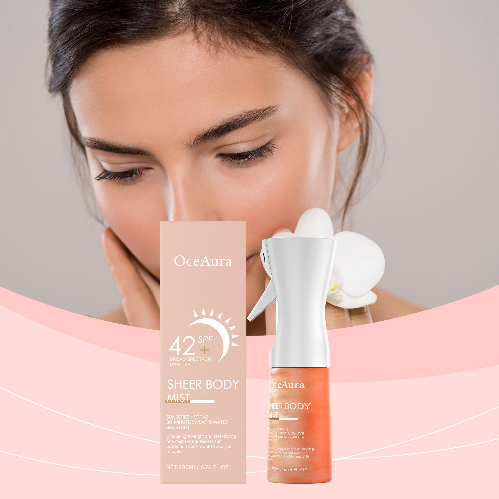 Oceaura Body Protection Spray, Moisturizing and Hydrating Summer Outdoor Uv Protection Spray, Refreshing and Non-Sticky