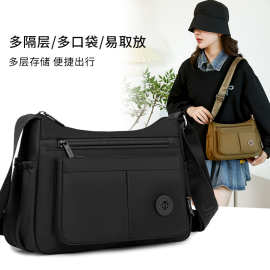 单肩包纯色休闲跨境欧美风斜挎包大容量轻便百搭通勤户外女士包包
