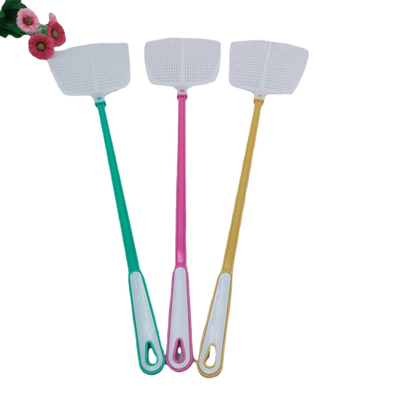 Фабрика поставляет два юаня магазин универмаг муха мухобойка складные не гнилые Мухобойки Трехцветная маленькая белая голова мухобойка комаров мухобойка