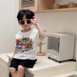 男童t恤短袖夏装儿童夏款男宝宝潮牌2023新款夏季纯棉男孩半袖夏