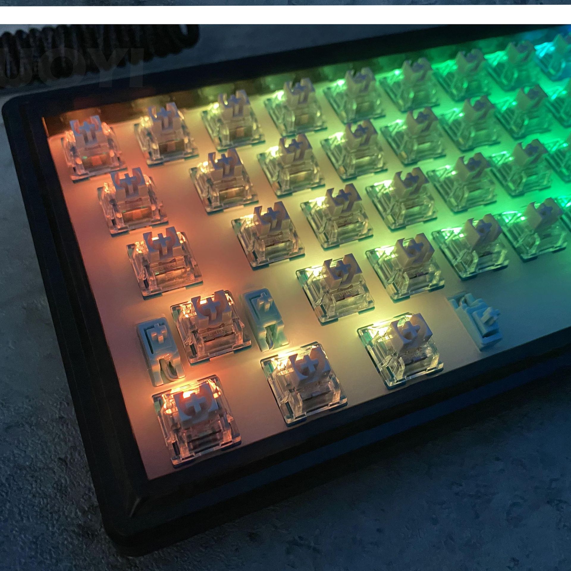 Langpai CIY GAS67 blanco lechoso shell RGB retroiluminación personalizada kit de teclado mecánico enchufe caliente asiento del eje con cable
