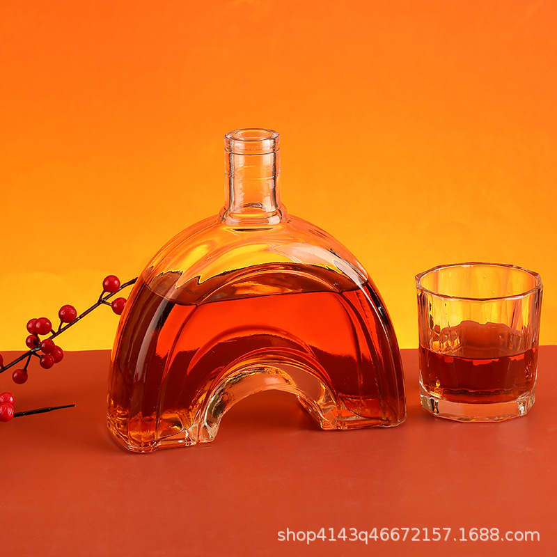 酒瓶子空瓶高档异形玻璃洋酒瓶700ml玻璃瓶创意威士忌创意空瓶