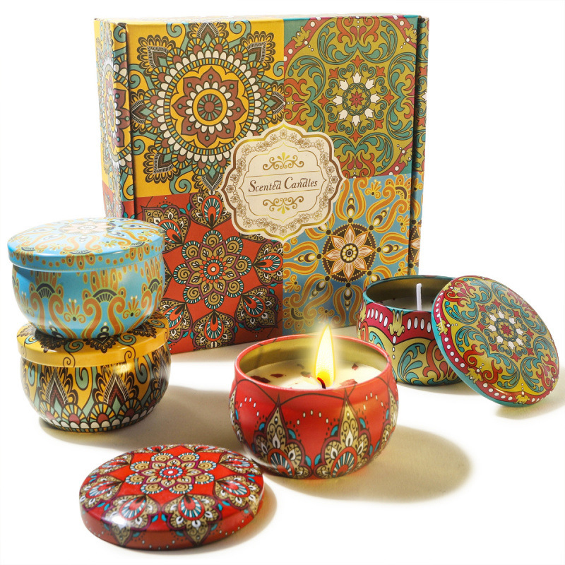 Set de 4 Velas Aromáticas con Flores Secas de Cera de Soja para Dormitorio image 6