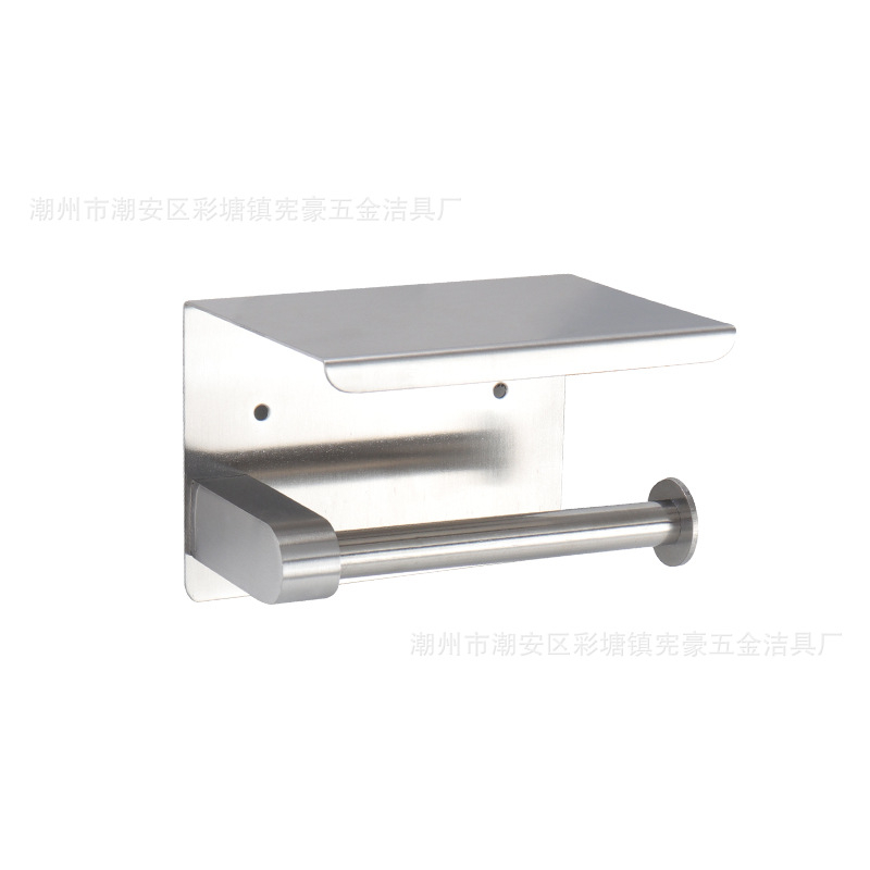 Transfronterizo de acero inoxidable toallitas de papel caja de toallas de papel de baño sin perforación de papel de papel de extracción de papel estante de almacenamiento de teléfonos móviles moderno y simple image 9