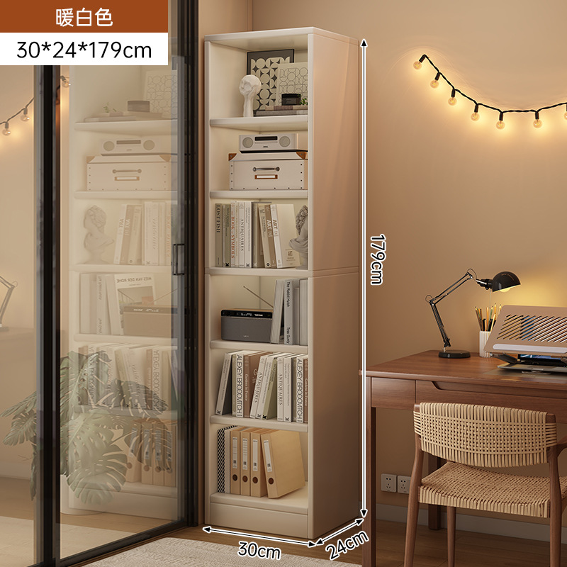 Estante de libros estante de estante de piso simple casero multicapa armario de sala de estar armario de almacenamiento contra la pared armario de esquina de hendidura estrecha