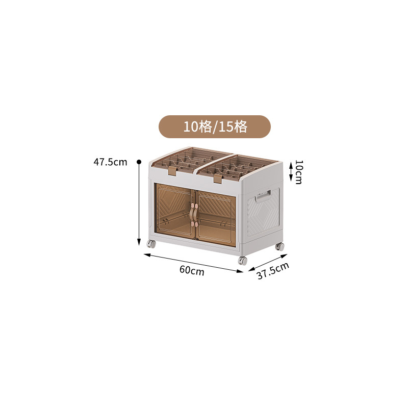 Caja de almacenamiento plegable transparente instalación libre Puerta Abierta gabinete de almacenamiento ropa del hogar ropa interior caja de almacenamiento