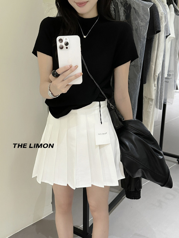 thelimon柠檬绿茶学院风显瘦减龄百褶半身裙女2025秋季小个子短裙|undefined