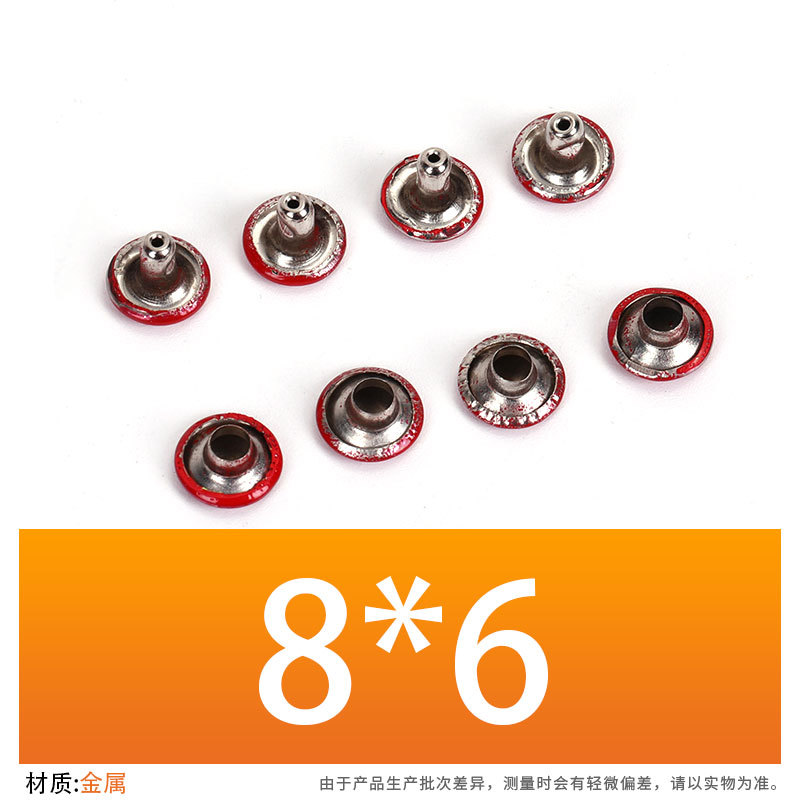 Metal rojo hembra remache cinturón bolso redondo plano sombrero clavos publicidad ventilador accesorios cinturón remache doble cara