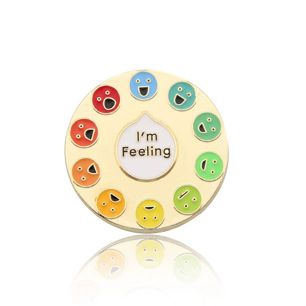 Rainbow emotional adjustable keychain, badge, brooch